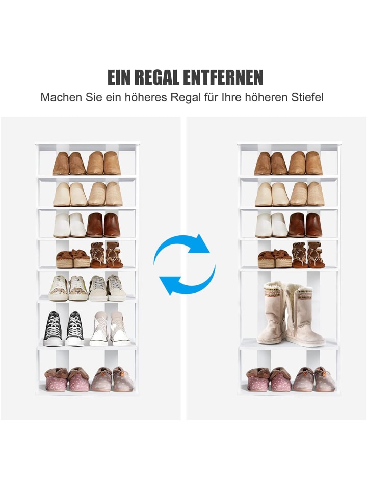 COSTWAY 8 stufig Schuhständer in Weiß günstig kaufen onesize