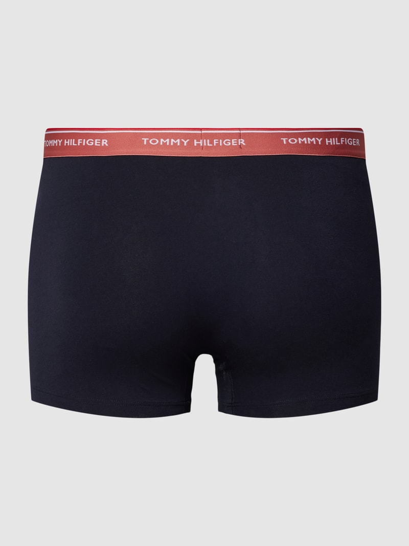 PLUS SIZE Trunks mit Label-Schriftzug im 3er-Pack in marineblau