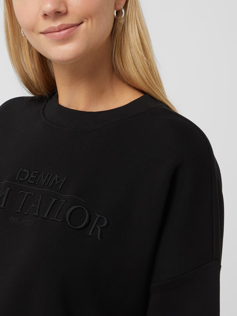 Sweatshirt mit Logo in schwarz