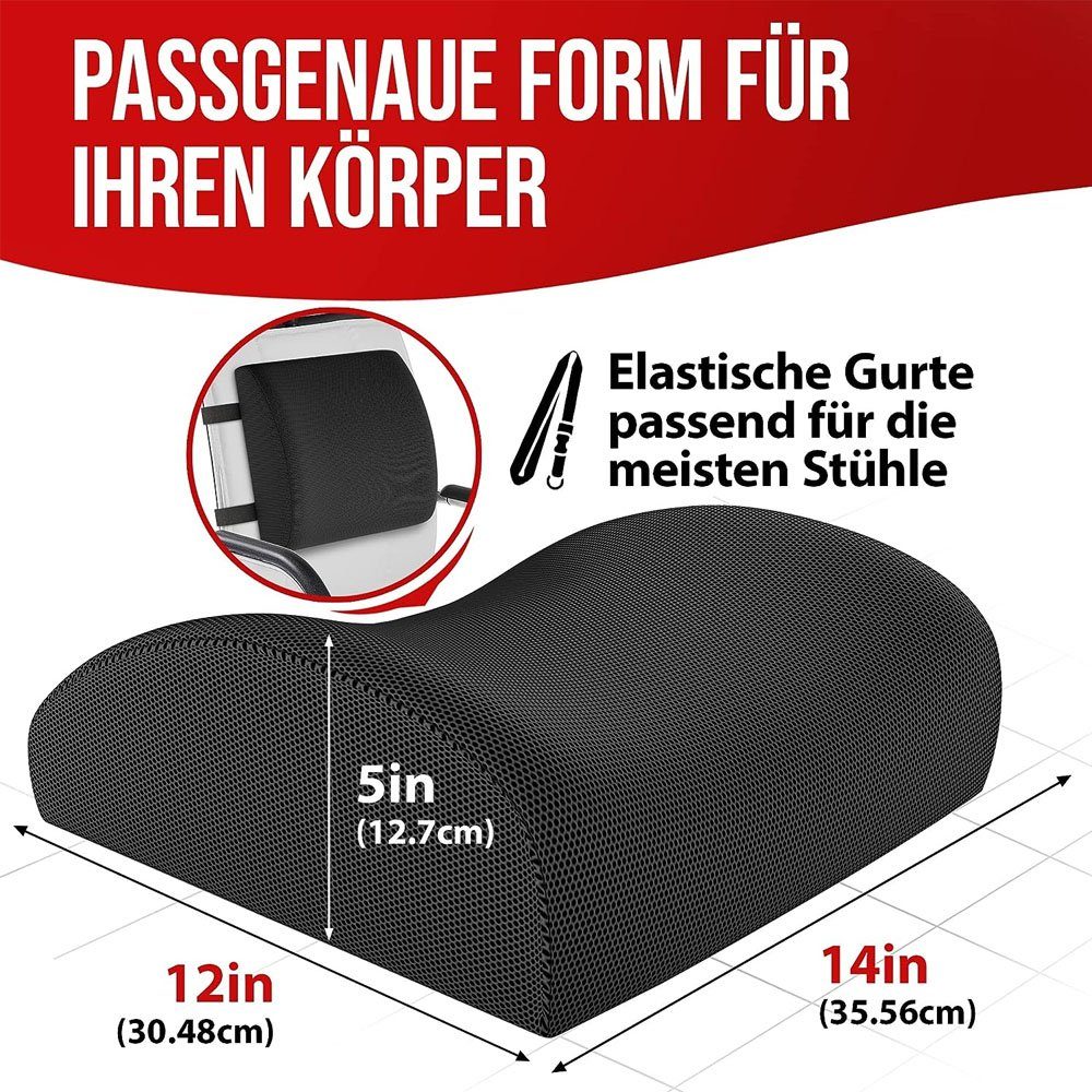 Sarfly Stuhlkissen Sitzkissen Orthopädisch für Bürostuhl, Lendenwirbelkissen Sitzkissen, für Stuhl, Sitzkissen Auto, Rückenkissen Bürostuhl
