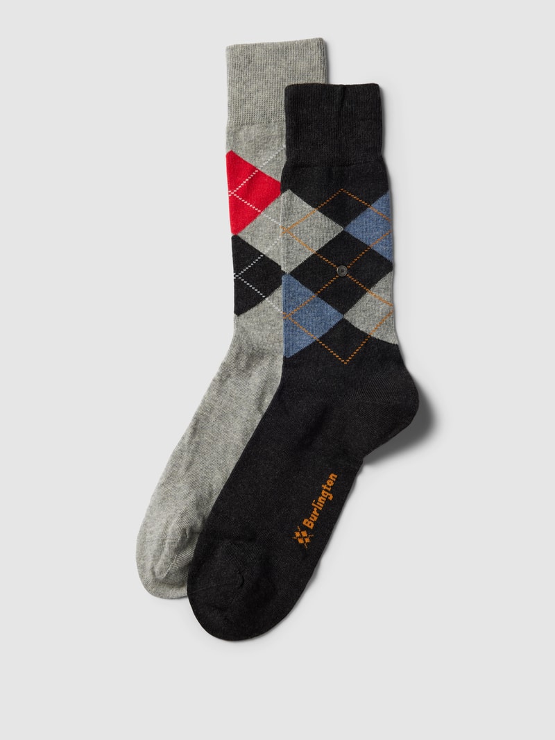 Socken mit Label-Stitching im 2er-Pack in mittelgrau