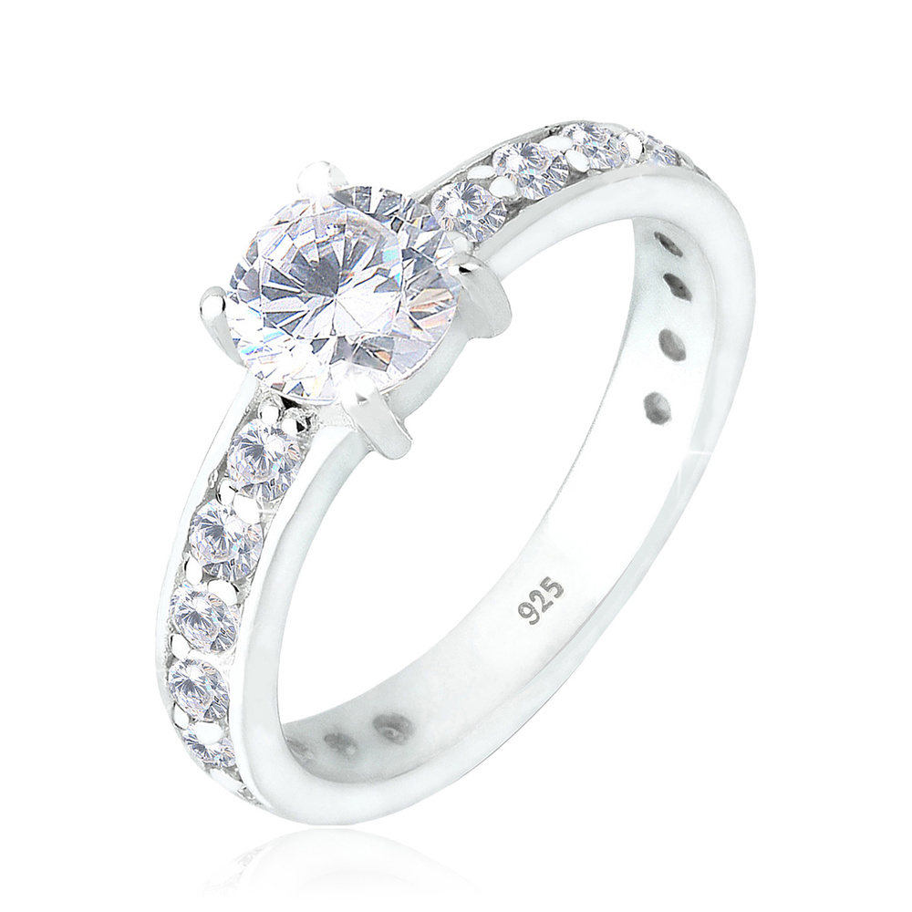 Elli Elli Bague Solitär Zirkonia 925 Sterling Silber Bague