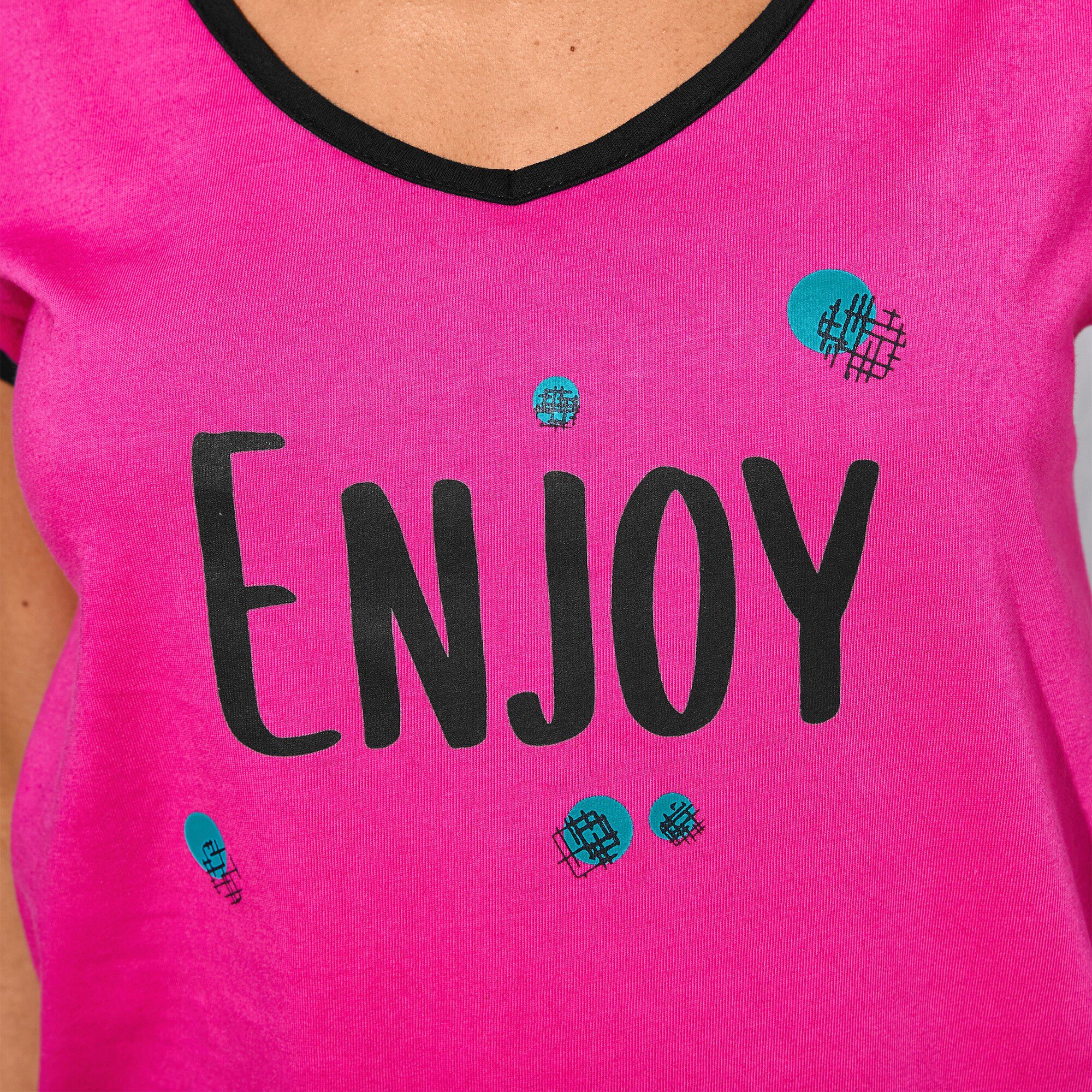 Tee-shirt manches courtes coton uni imprimé placé 