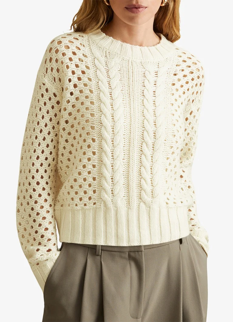 Pulover Reiss Marie din cașmir și tricot gros