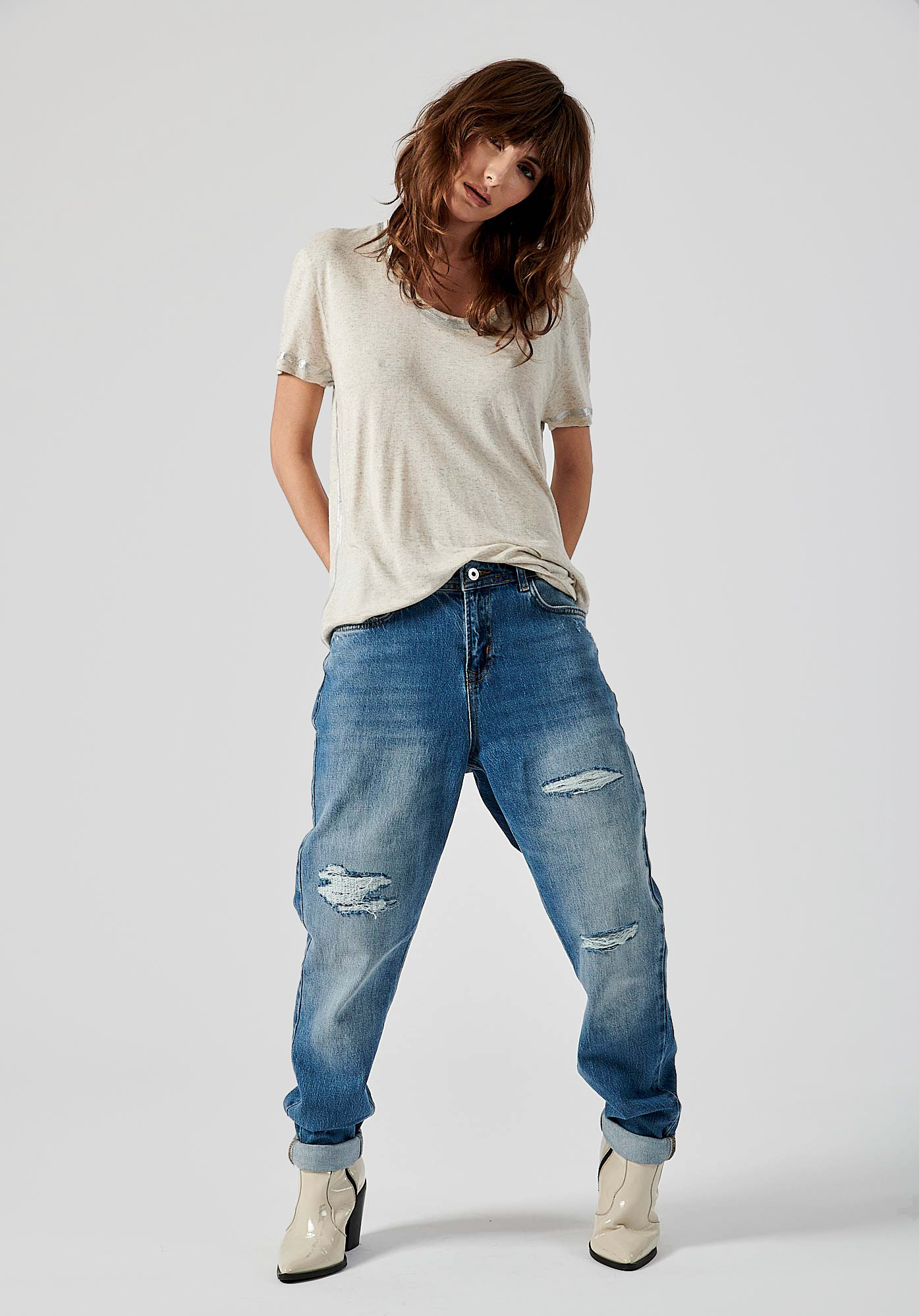 FELIX  T-shirt écru femme