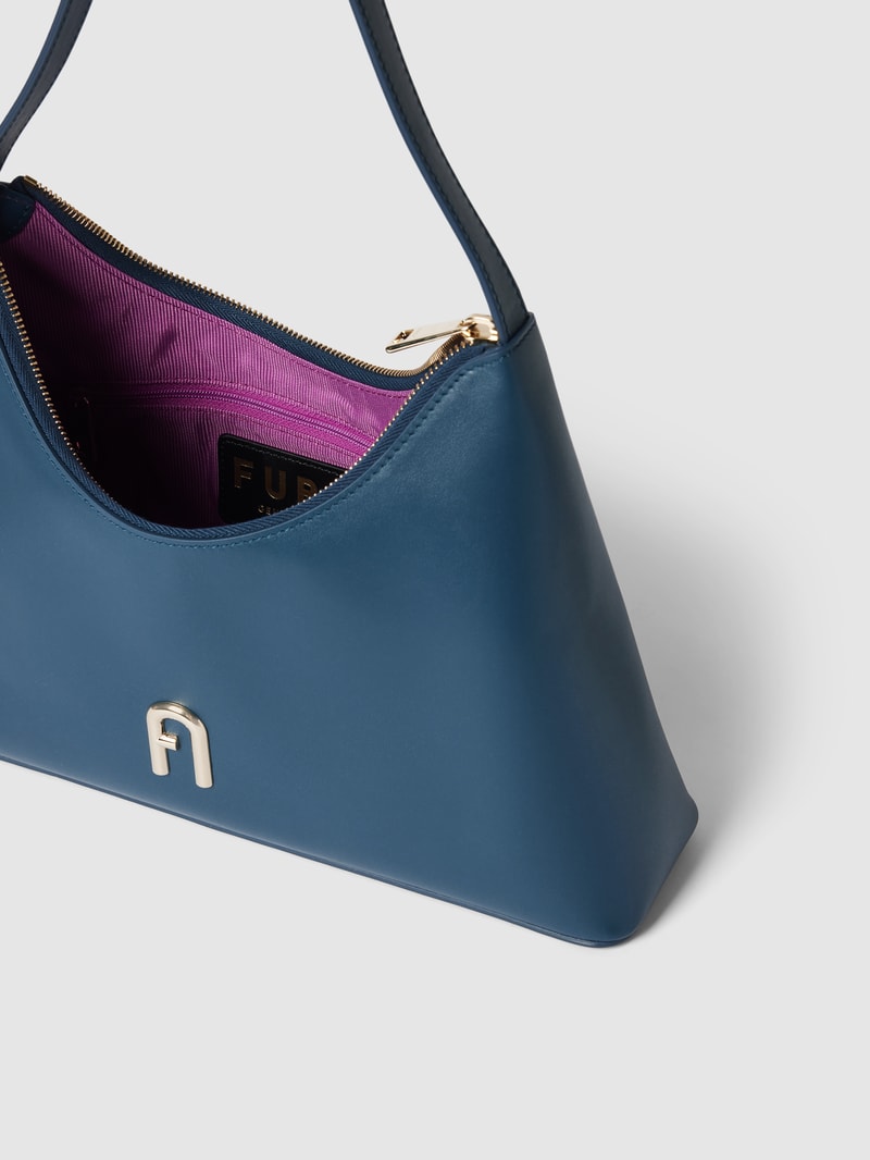 Hobo Bag mit Label-Applikation Modell 'DIAMANTE' in marineblau