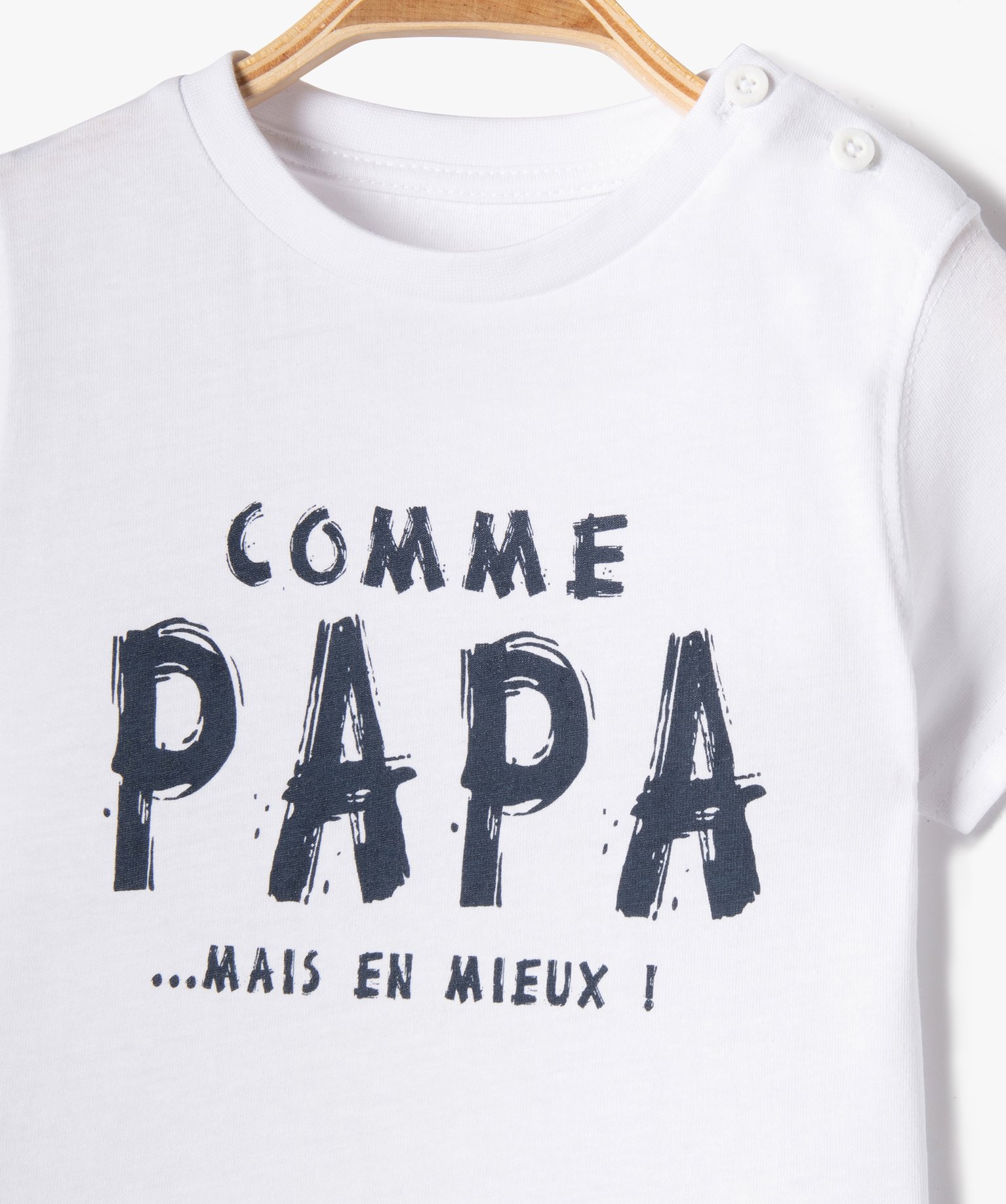 Tee-shirt bébé Garçon à manches courtes et message humor... blanc | GEMO
