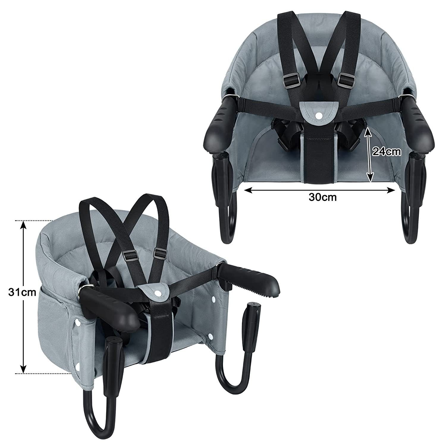 AUFUN Tischsitz Faltbar Babysitz Booster Sitz Baby Sitzerhöhung Hochstuhl, Tragbares Und Füllbares