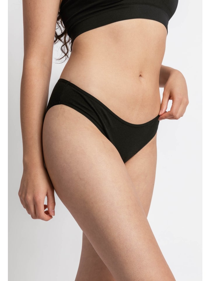 SNOCKS Damenslips aus Bio-Baumwolle 3 Stück in Schwarz günstig kaufen