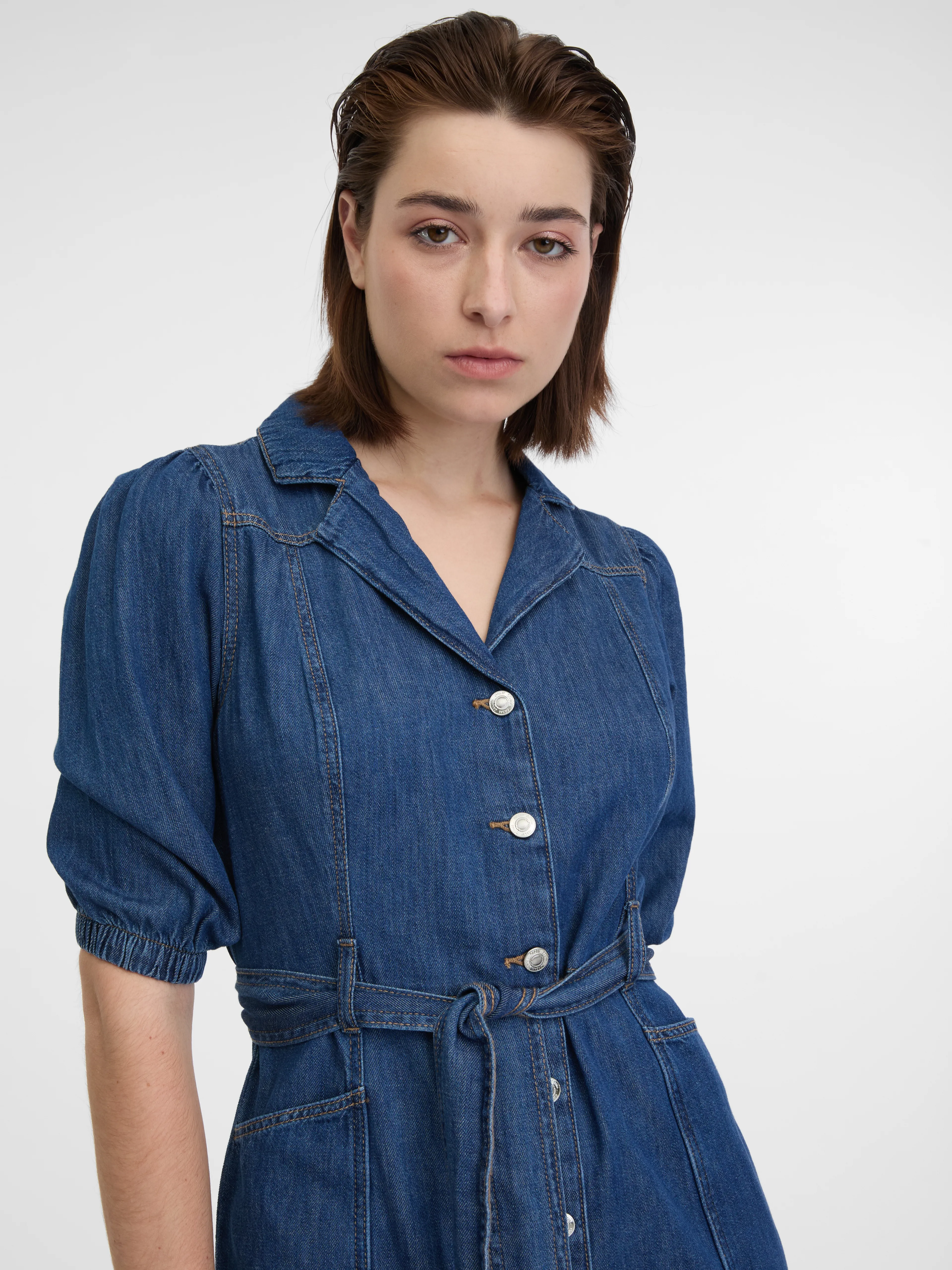 Dunkelblaues Damen-Denim-Kleid ORSAY