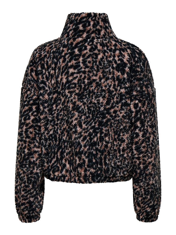 ONLY Fleecejacke in Schwarz/ Braun günstig kaufen