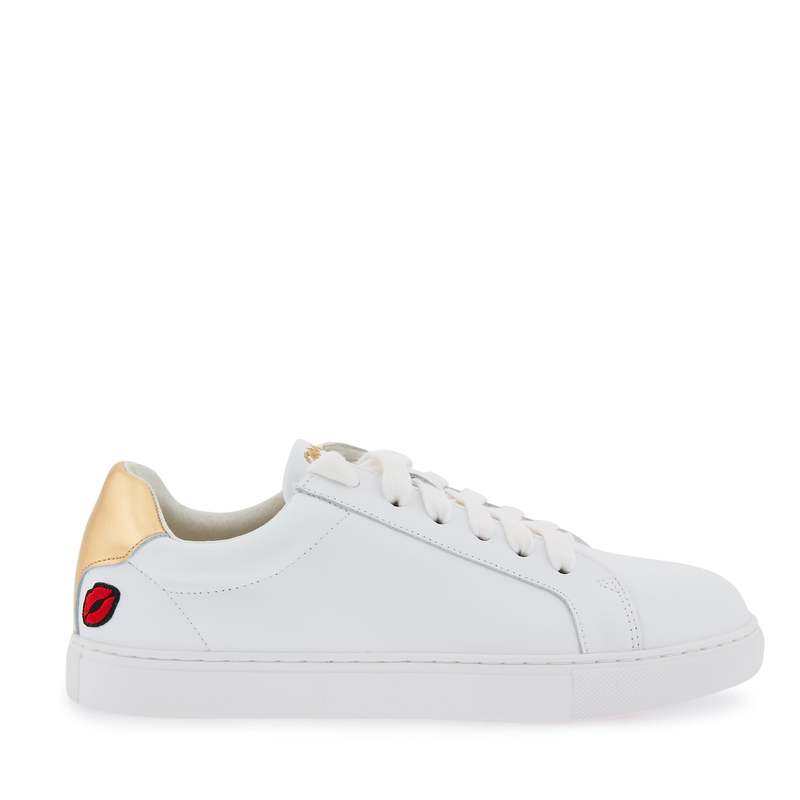 Baskets en cuir Simone petit amour or