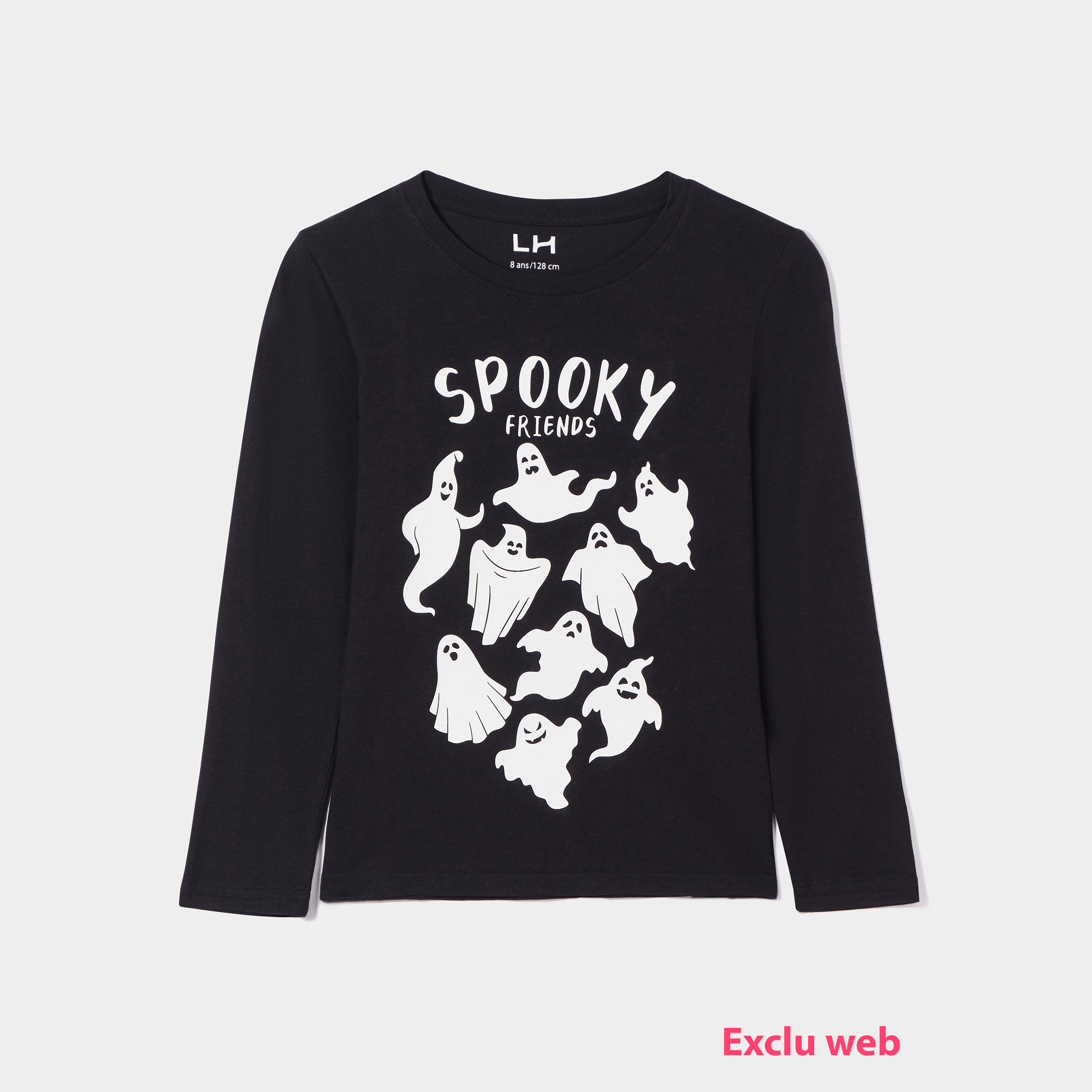 T-shirt Hallowenn phosphorescent coton noir garçon | La Halle