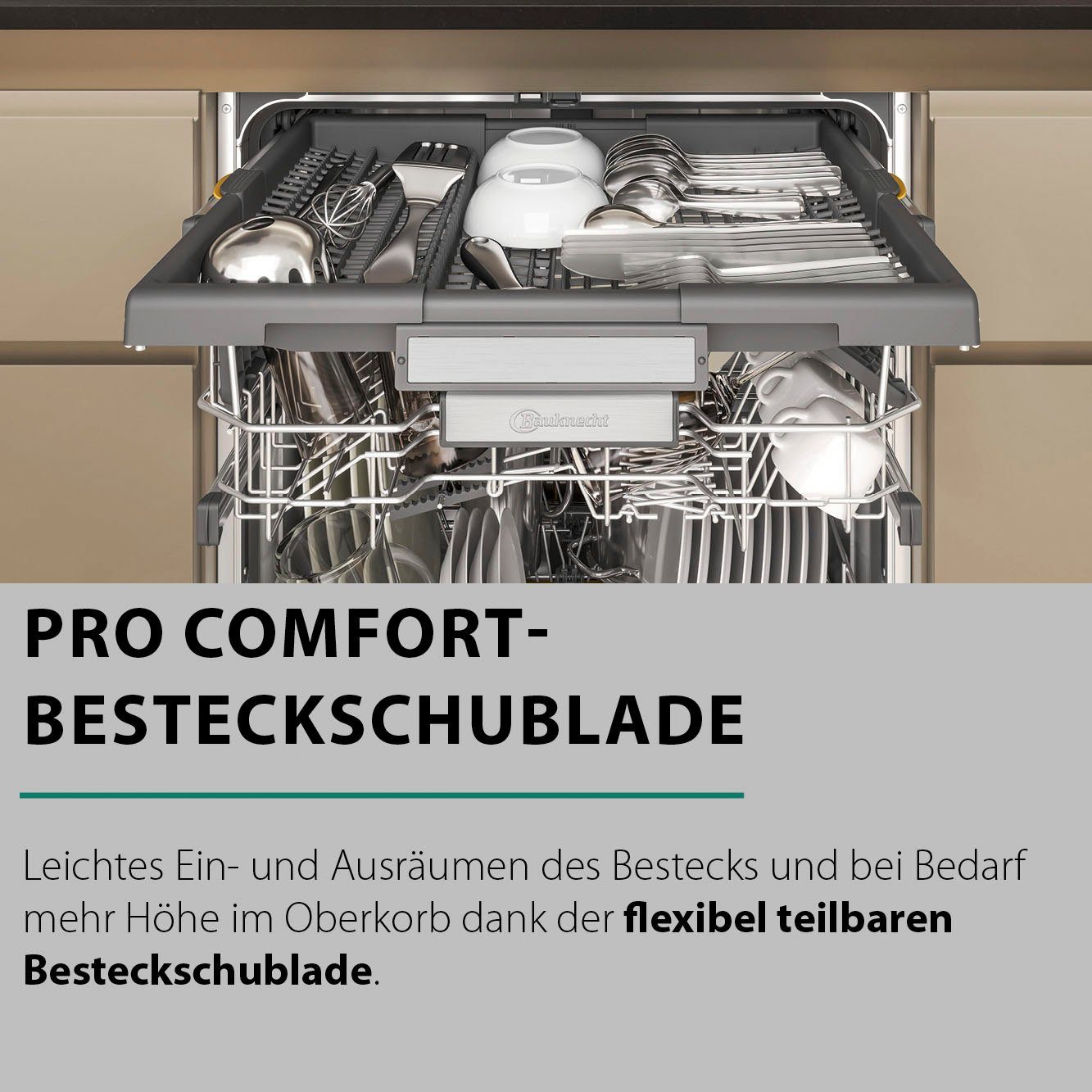 BAUKNECHT Standgeschirrspüler, B7F HS51 X, 15 Maßgedecke