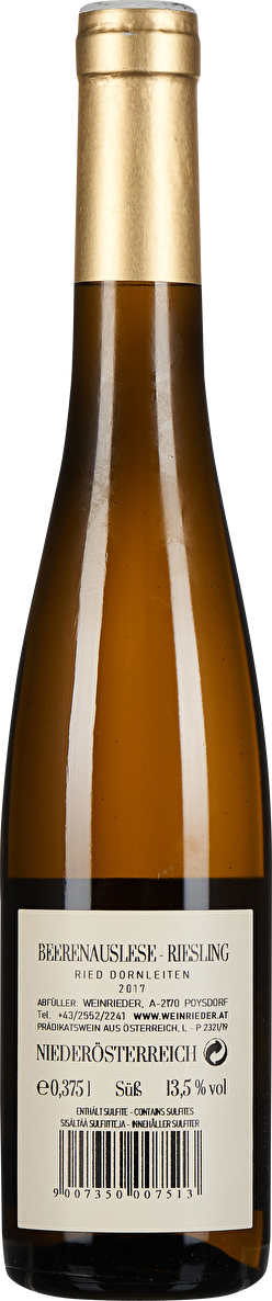 Weinrieder Beerenauslese Riesling Ried Dornleiten Halbflasche 2017