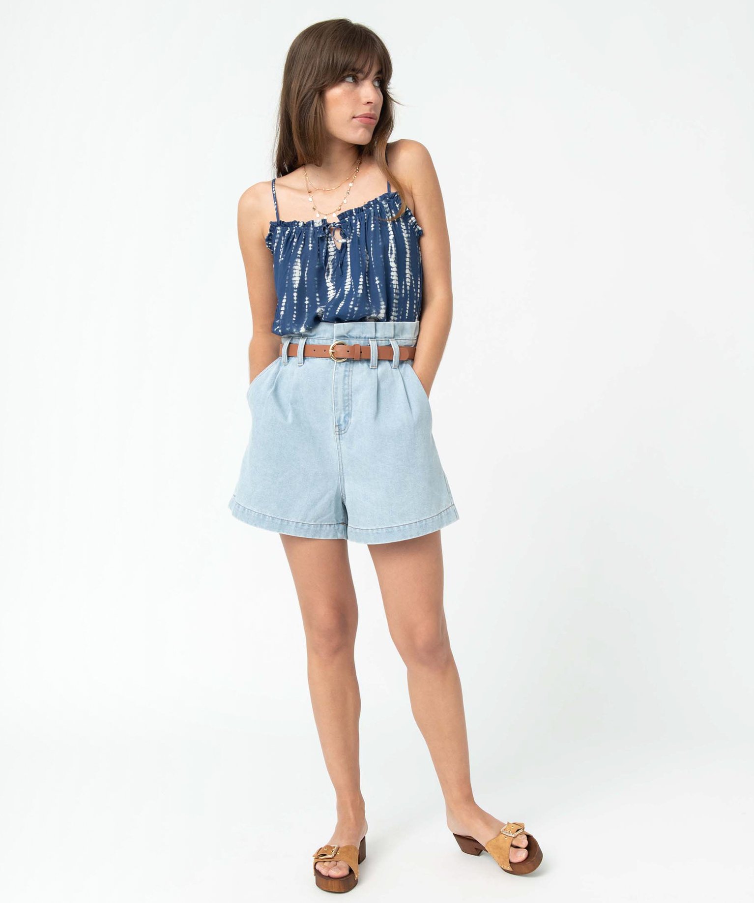 Blouse femme à bretelles fines imprime | GEMO