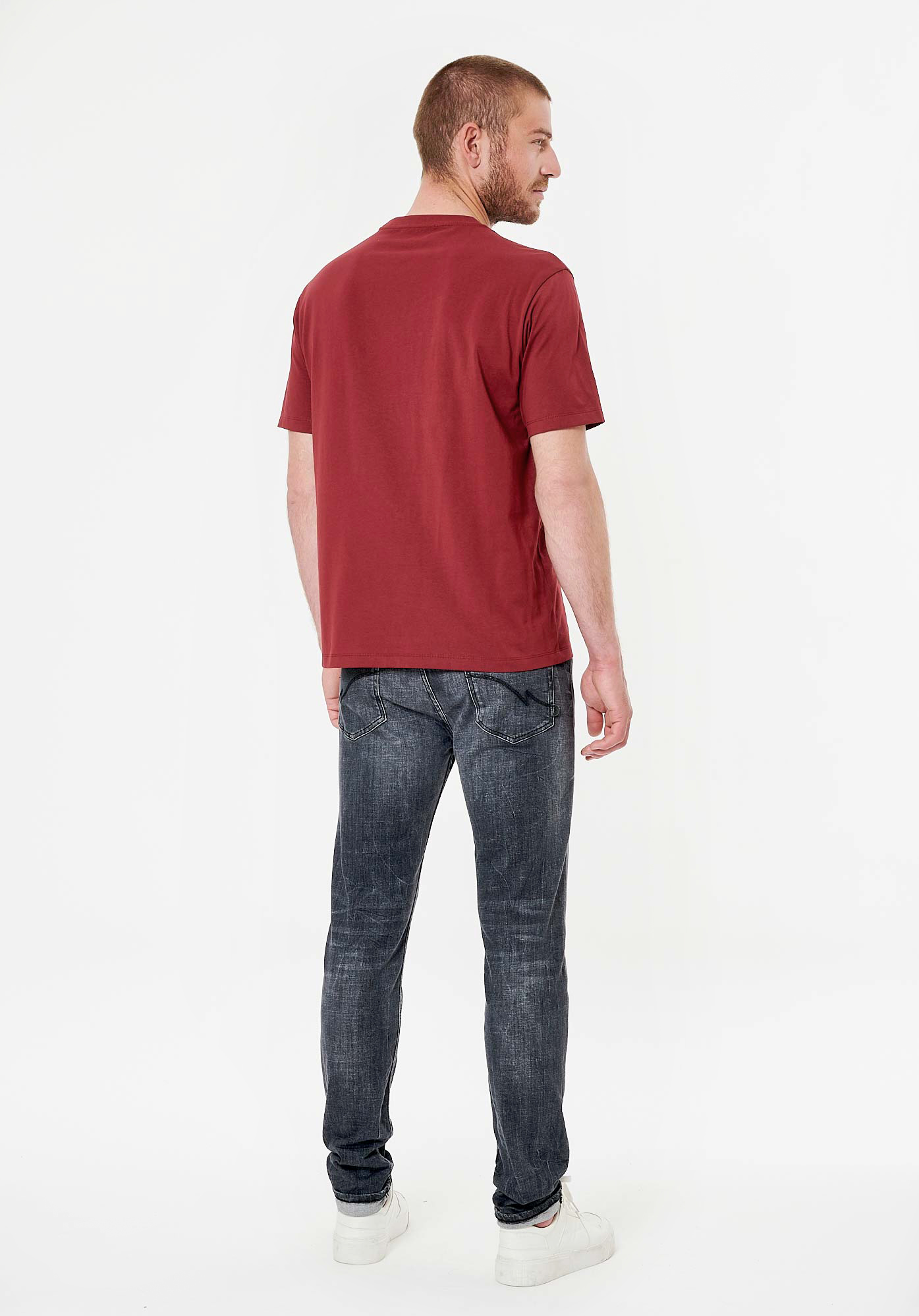ROBIN  T-shirt bordeaux homme 100% coton