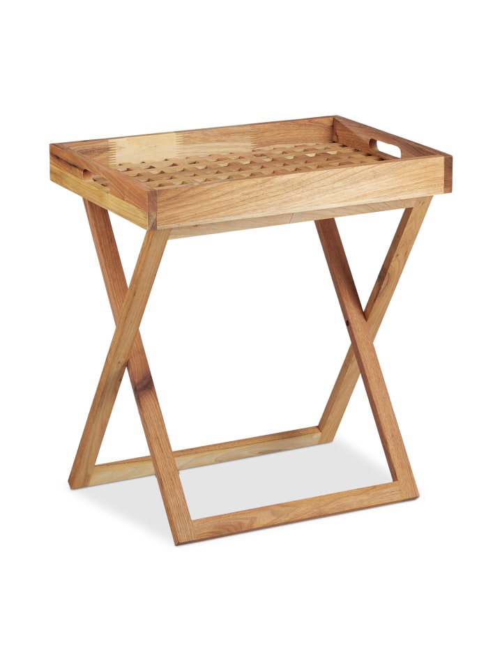 relaxdays Tabletttisch in Natur - (B)52 x (H)54 x (T)36 cm günstig kaufen onesize