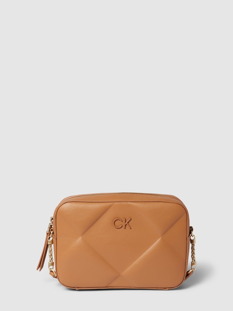 Handtasche in Leder-Optik Modell 'QUILT' in cognac