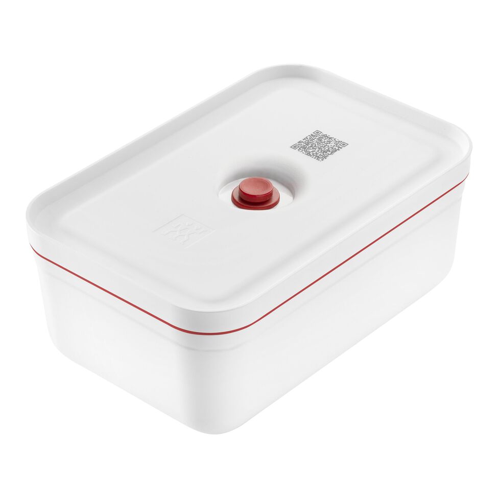 Vakuum Lunchbox L, Kunststoff, Weiß-Rot