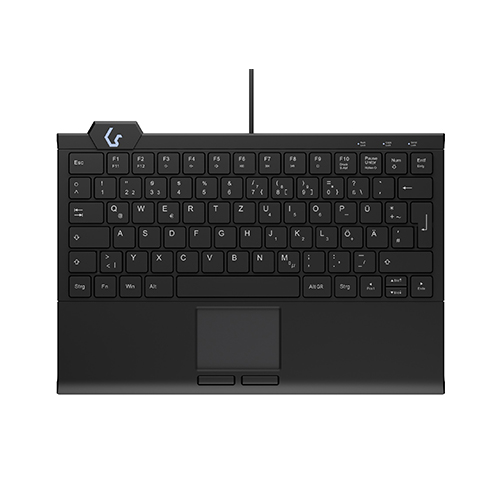 Keysonic KSK-5210ELU (DE) Mini Tastatur, Touchpad, Hintergrundbeleuchtung, schwarz