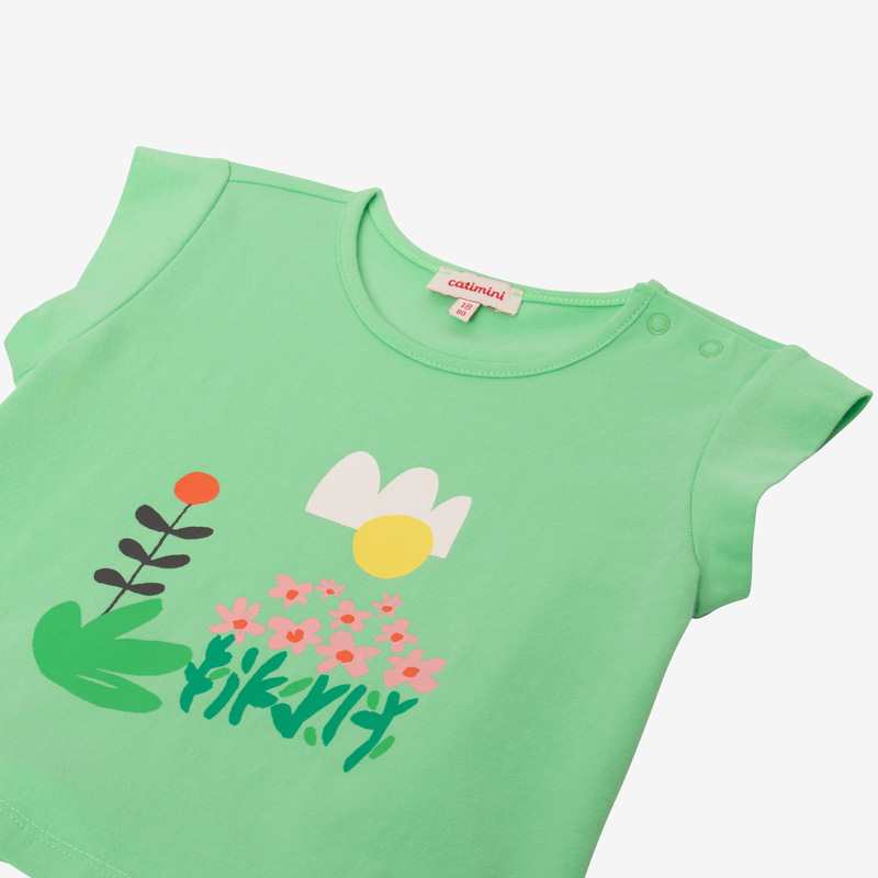 T-shirt bébé fille arty vert Catimini