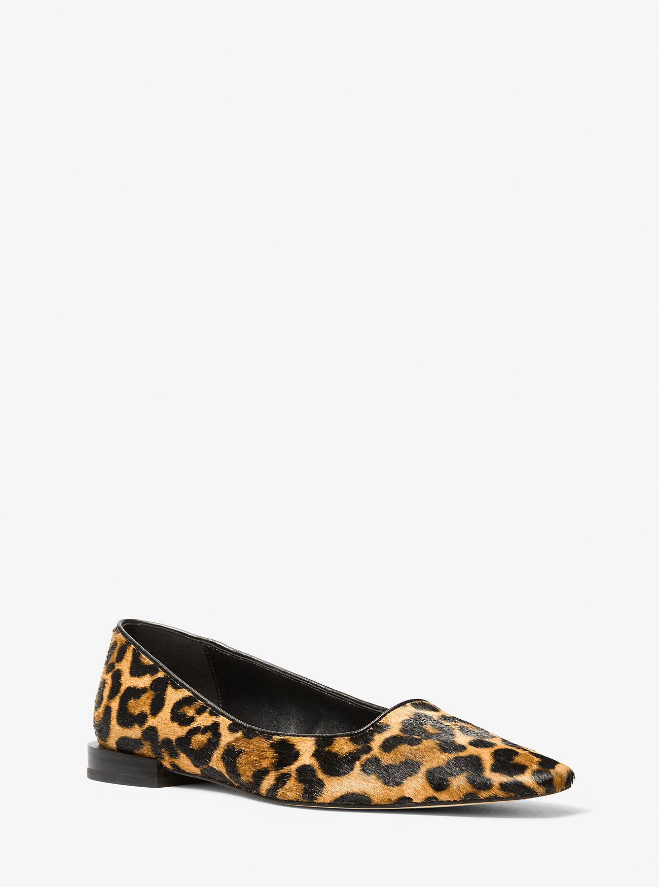 Darrah Leopard Print Calf Hair Ballet Flat - MARIGOLD