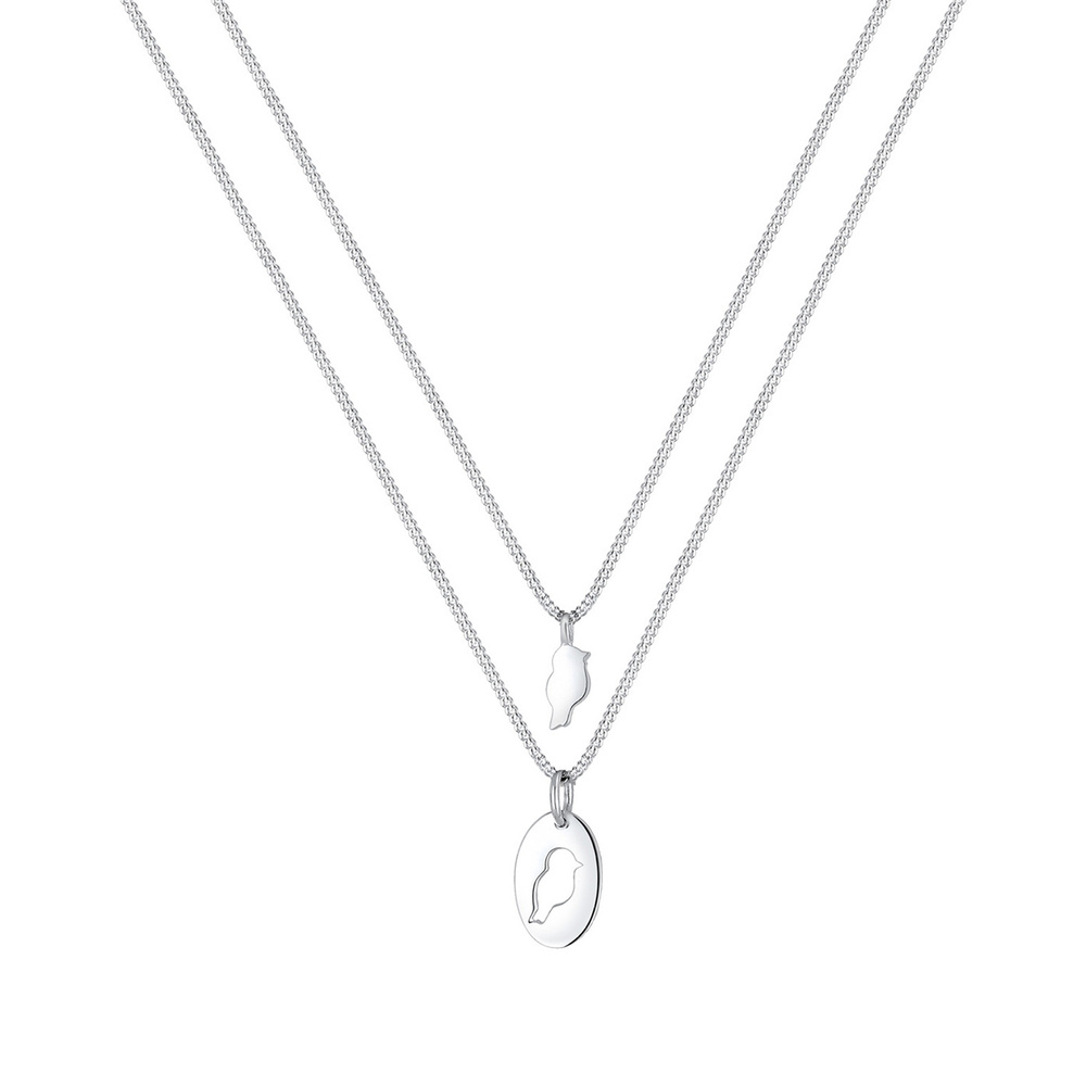 Elli Elli Collier Femme Oiseau Affiliation en Argent Sterling (925/1000) Bijoux