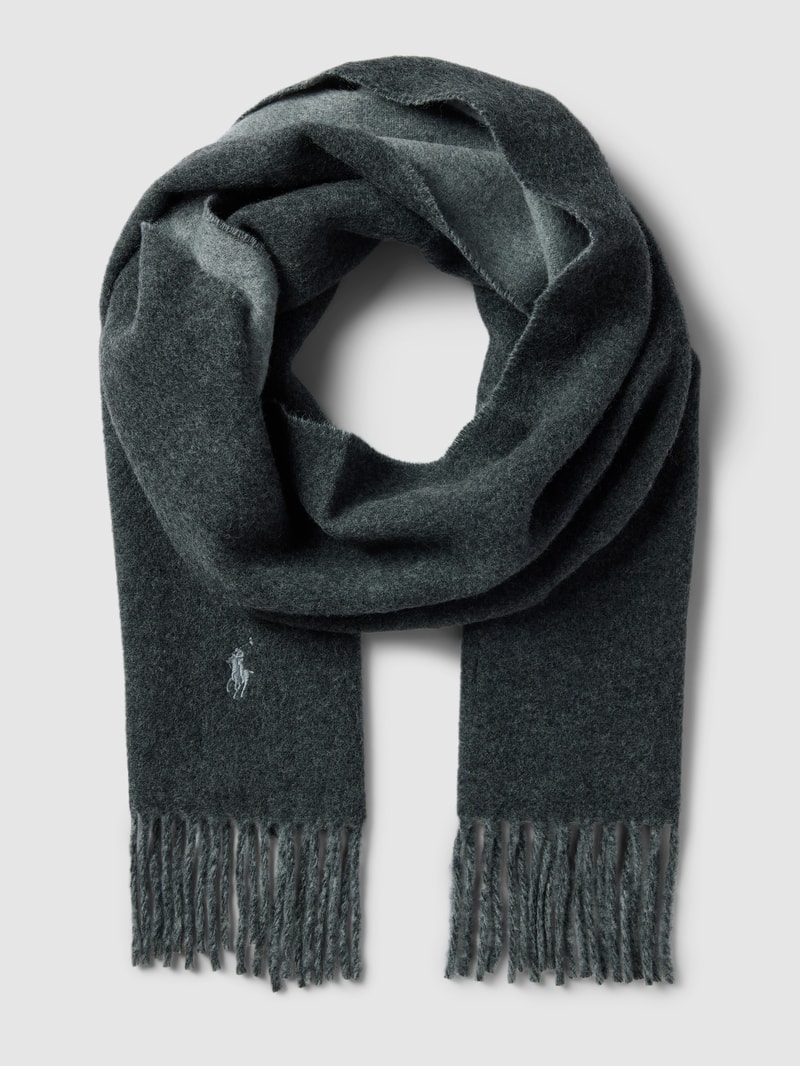 Schal Label-Stitching in mittelgrau