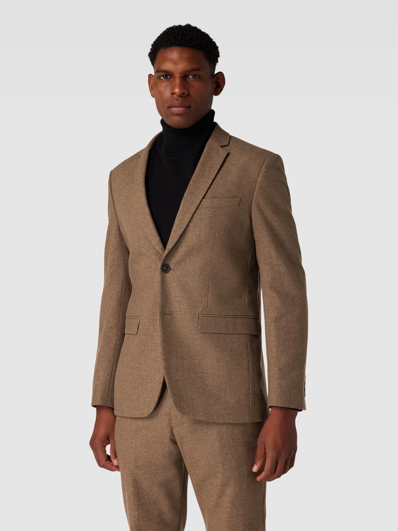 Slim Fit Sakko mit Brusttasche Modell 'MARK' in hellbraun