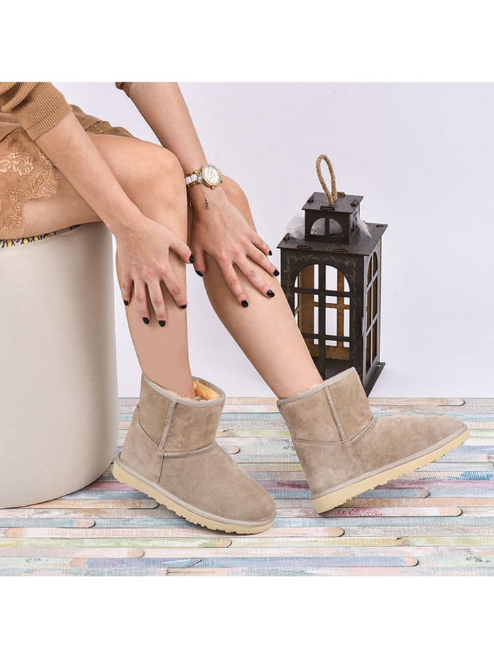 Moosefield Leder-Boots in Beige günstig kaufen