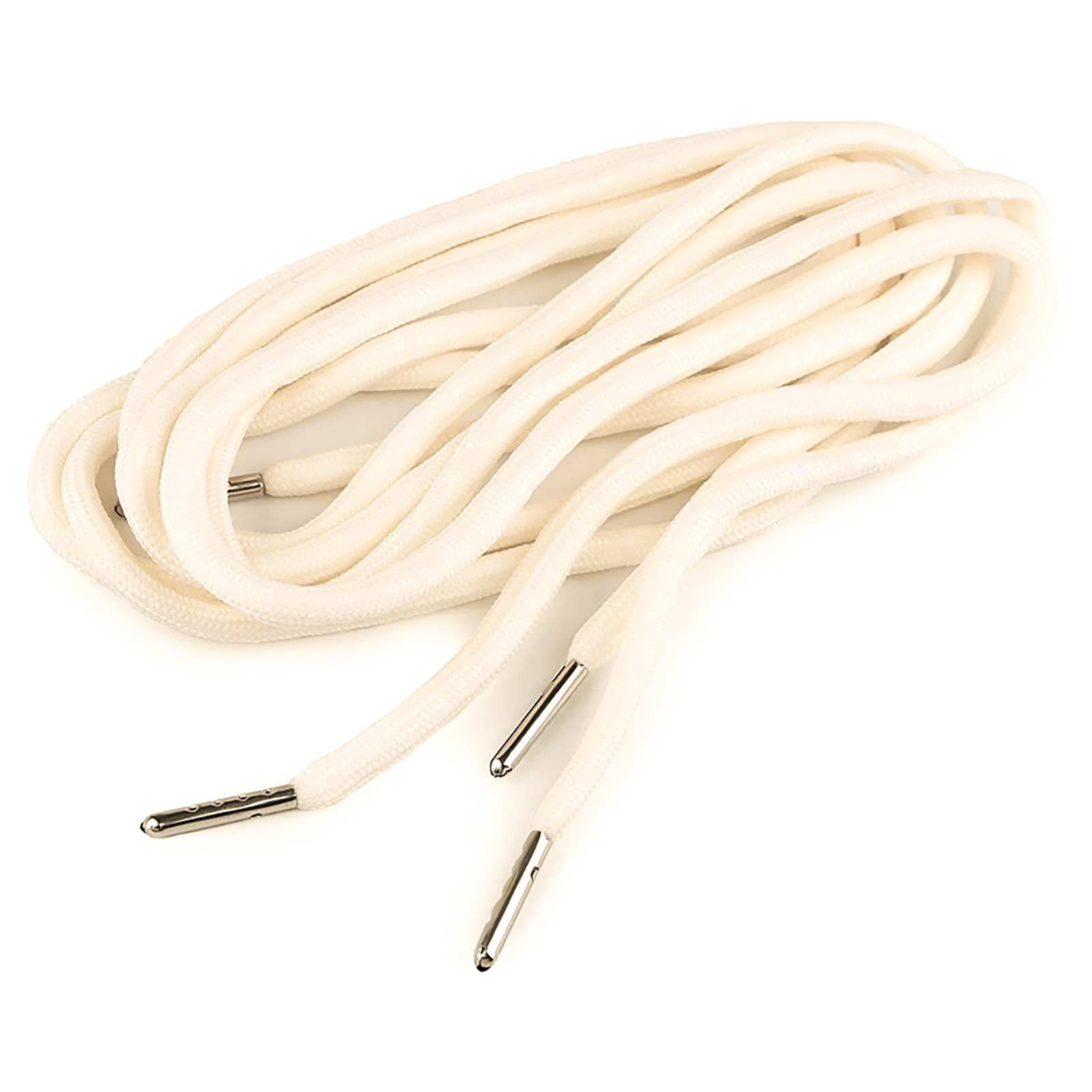 maDDma Schnürsenkel 2 x 130cm Schnürsenkel rund mit Endstücken Rundsenkel Ø5mm, Farbwahl, creme