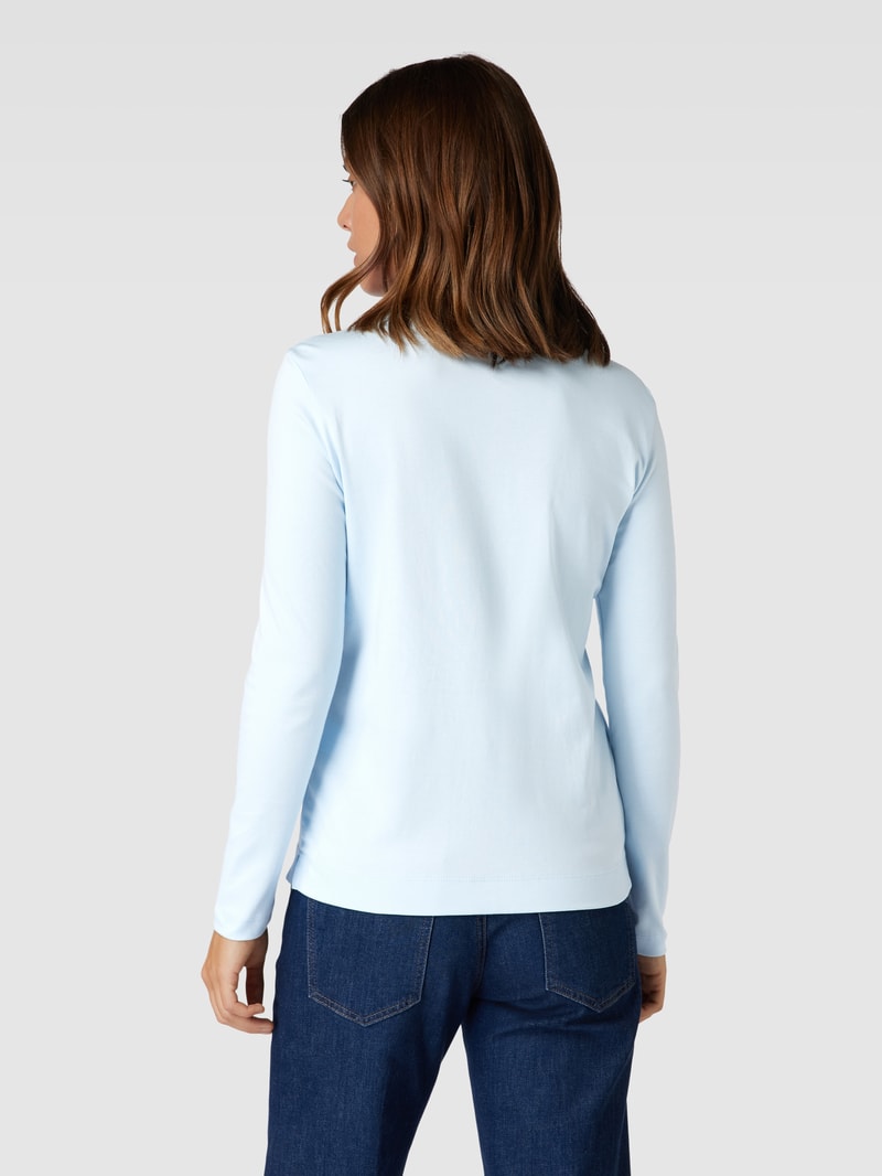 Longsleeve mit Polokragen in hellblau