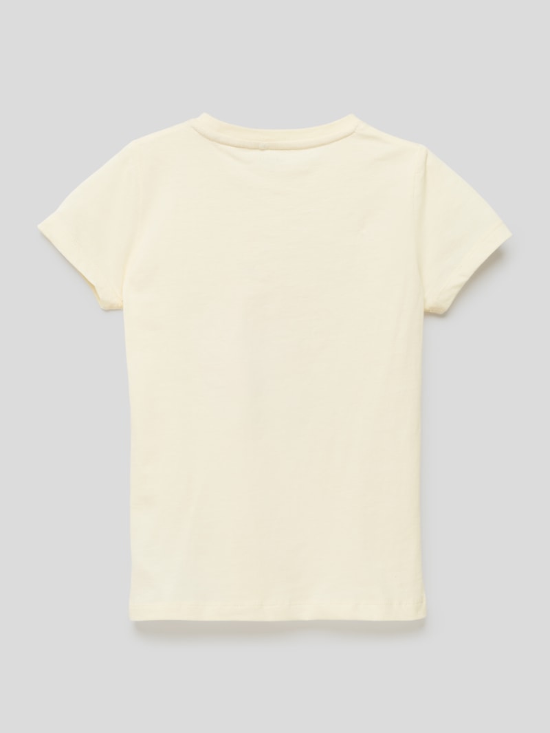 T-Shirt mit Motiv-Print in hellgelb