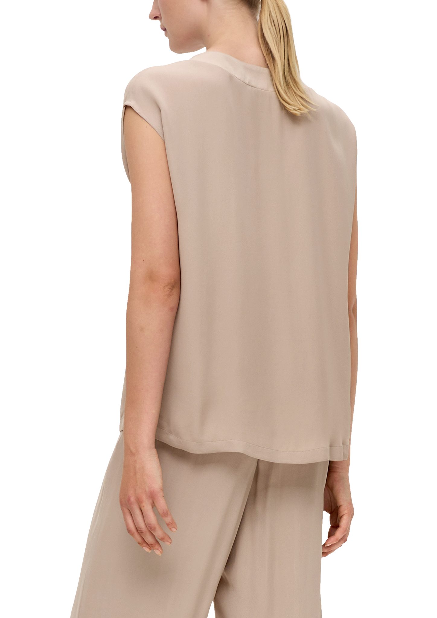 s.Oliver BLACK LABEL Kurzarmbluse Bluse mit Kappärmeln