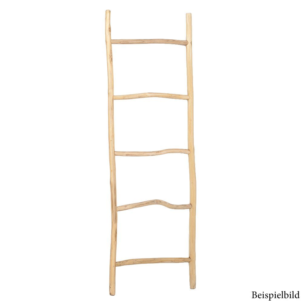 LebensWohnArt Dekoleiter Deko-Leiter KEPALA ca. H150cm Natural Teak Handtuchhalter Kleiderständer