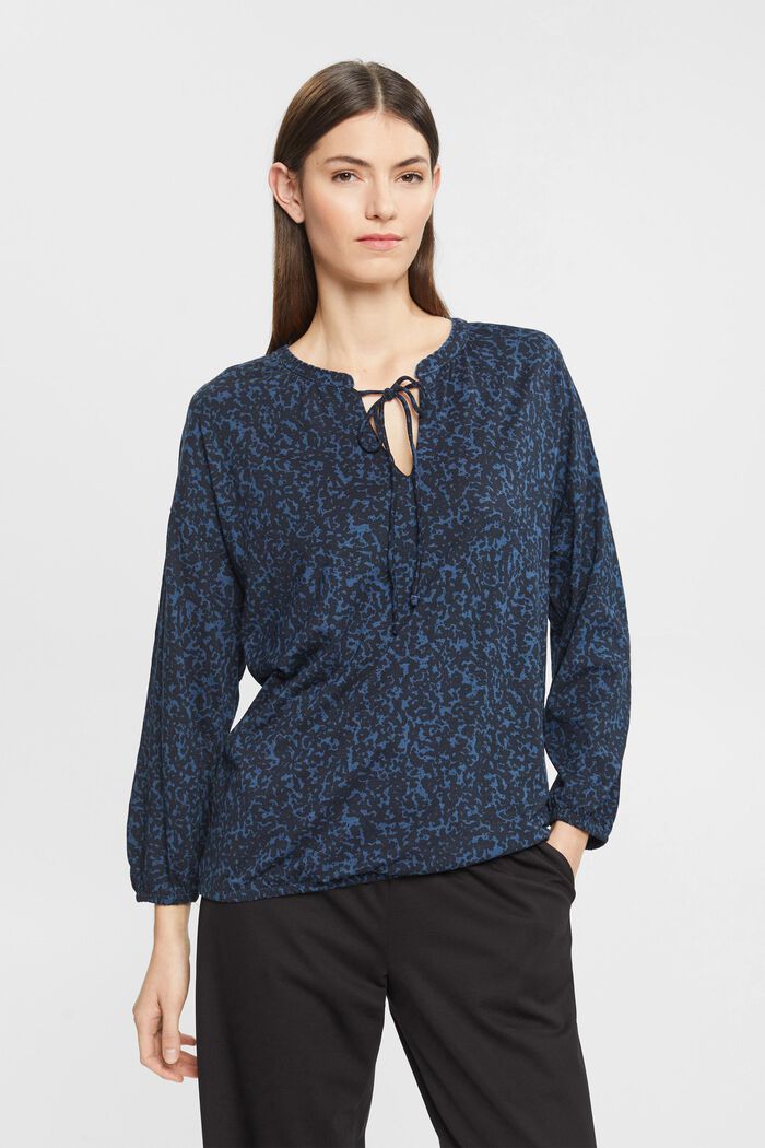 Gemustertes Longsleeve mit Bindedetail