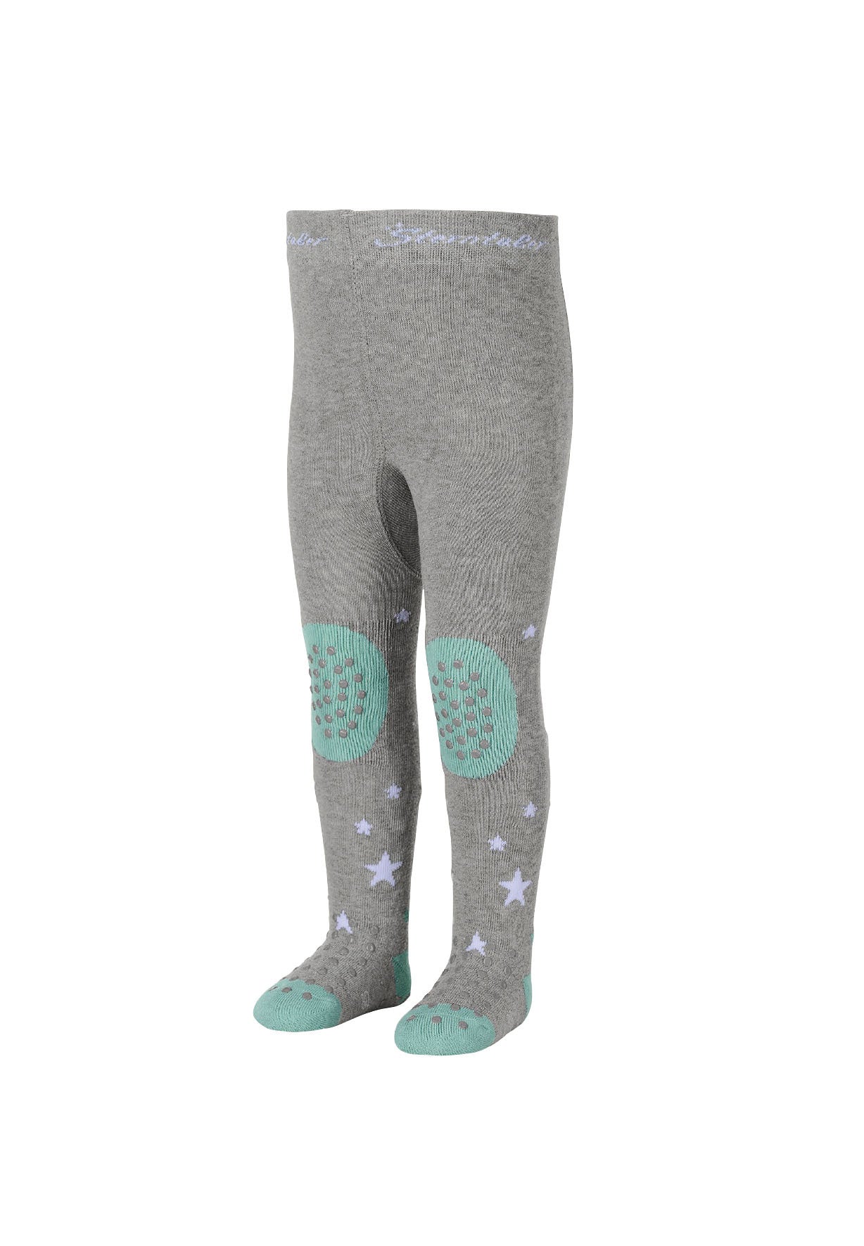 Krabbelstrumpfhose Stanley mit Po-Motiv in Silber