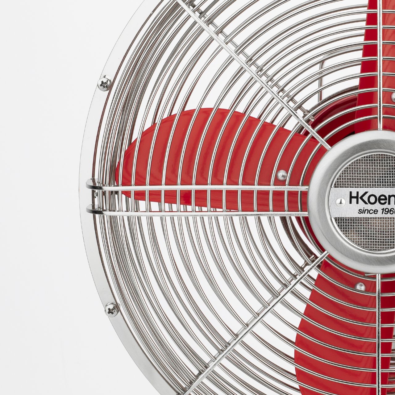H.Koenig Elektrischer Tischventilator im Retro-Stil, rot