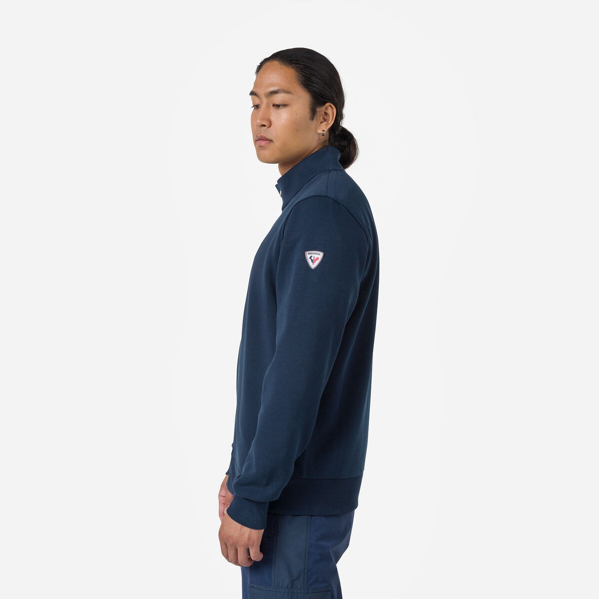 Herrensweatshirt mit Logo und durchgehendem Reißverschluss