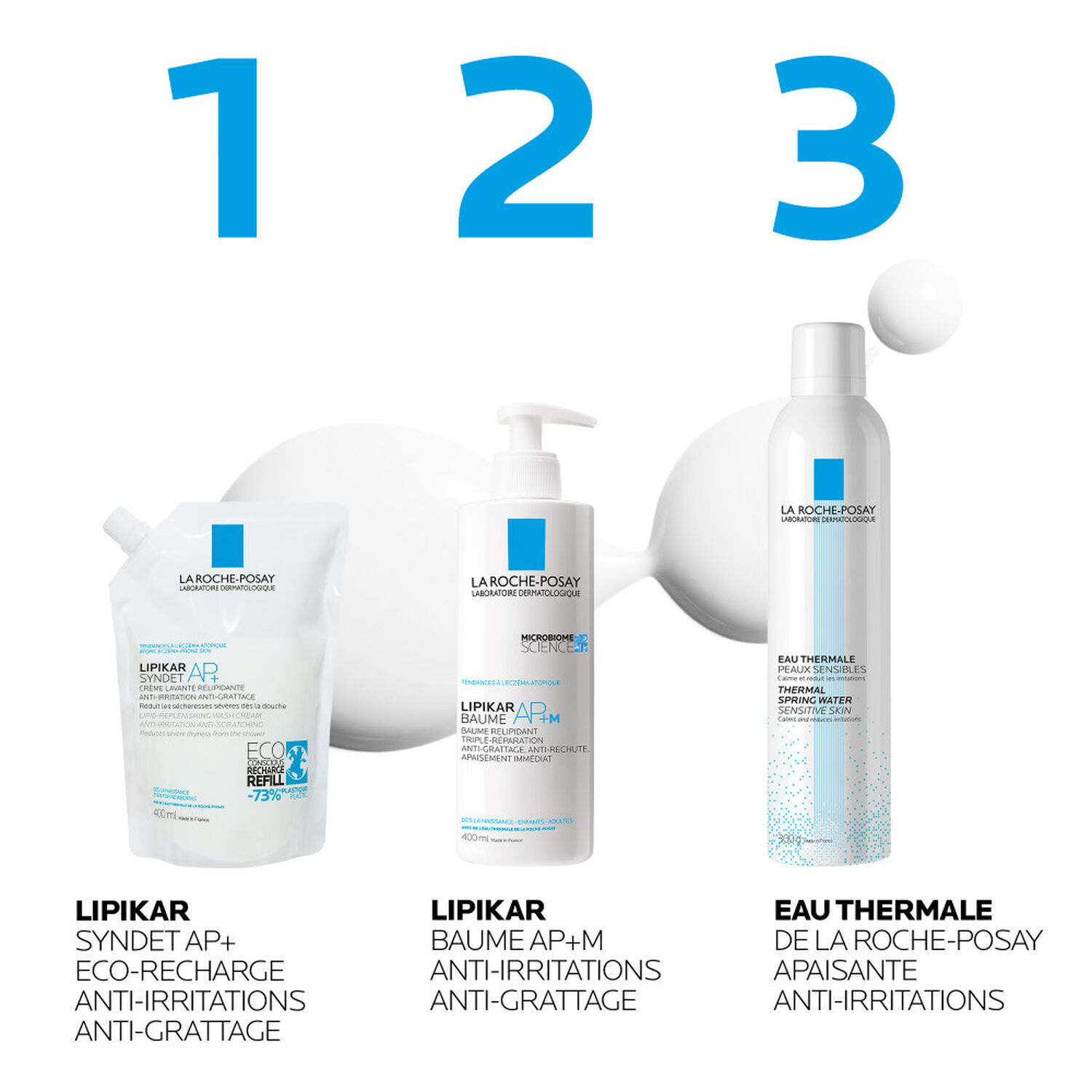 la roche-posay Lipikar Syndet Crème Lavante 400 ml + Eco Recharge 400 ml