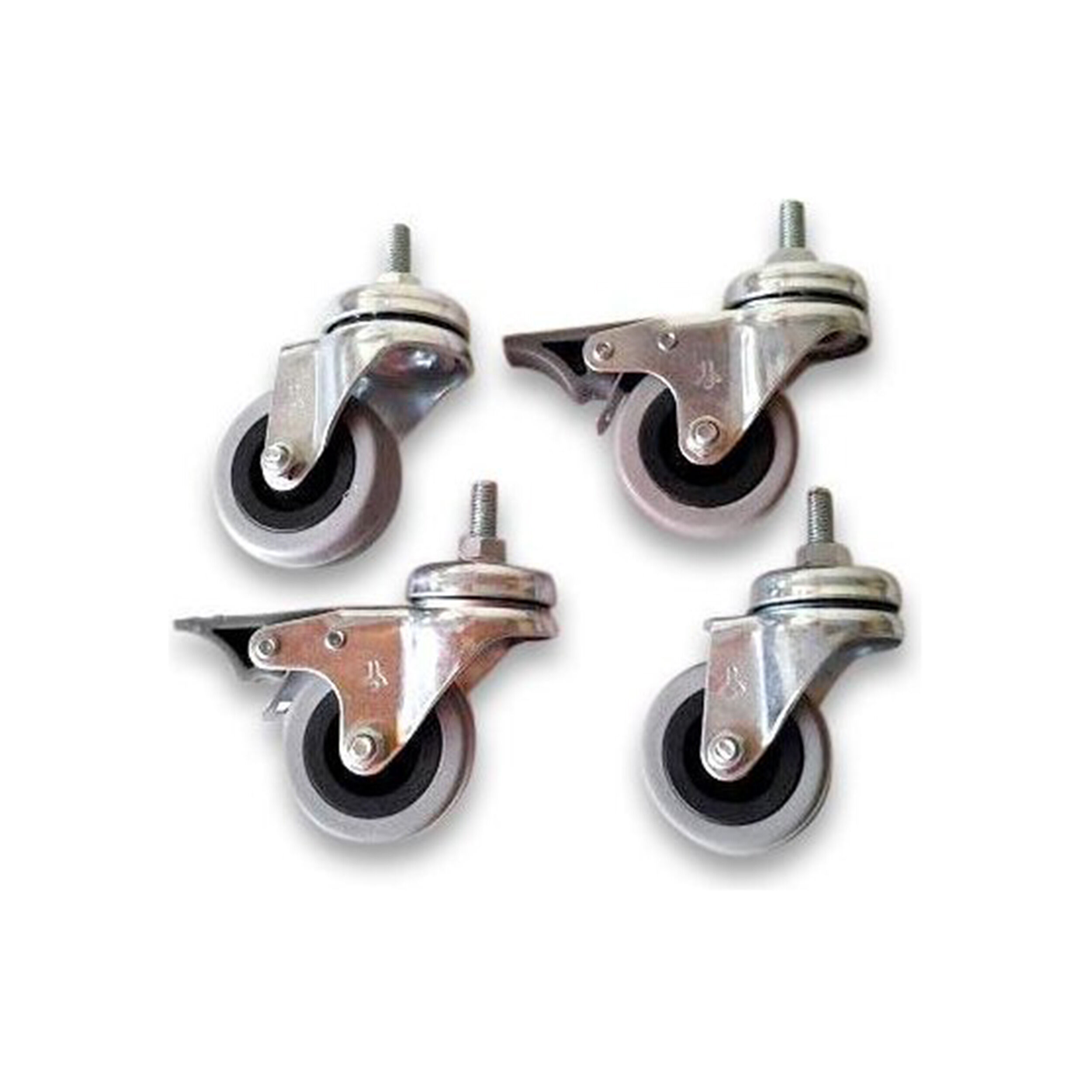 Rollen Set Für Standard Standfuß - Silber, Schwarz