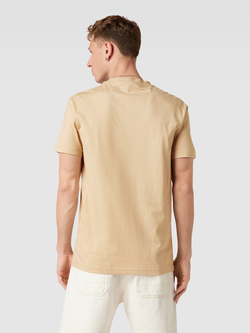 T-Shirt mit Label-Print in beige
