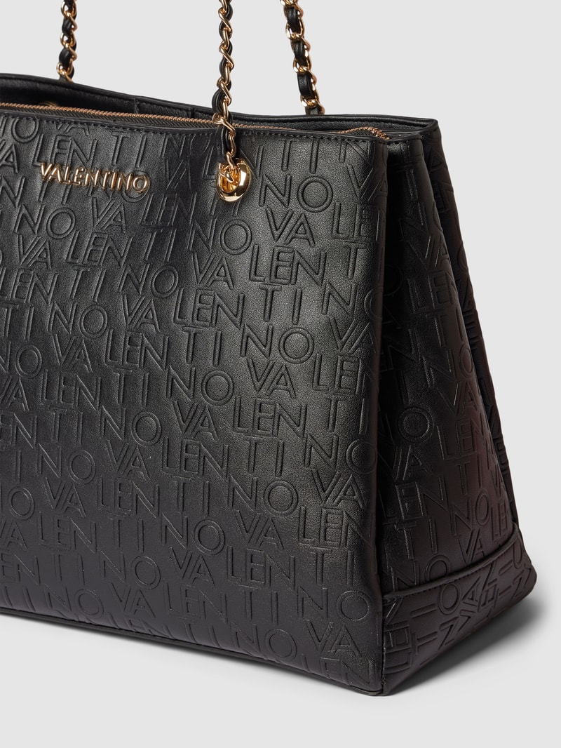 Shopper mit Allover-Muster Modell 'RELAX' in schwarz
