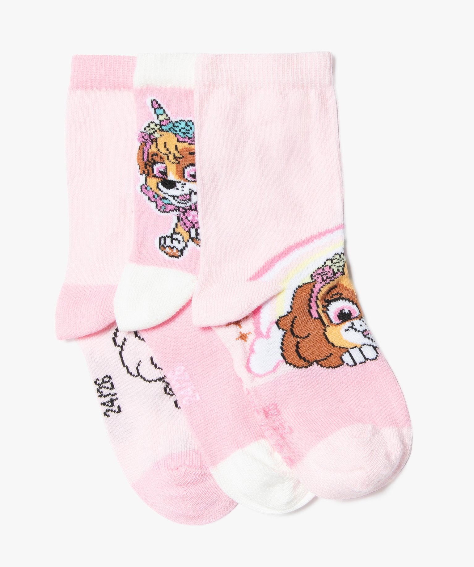 Chaussettes tige haute imprimées fille - La Pat'Patrouille ... rose | GEMO