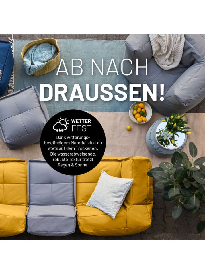 Lumaland LUMALAND Sitzsack-Sofa Ecke - Kombinierbar mit Modularem System - 340 L - Senfge günstig kaufen onesize