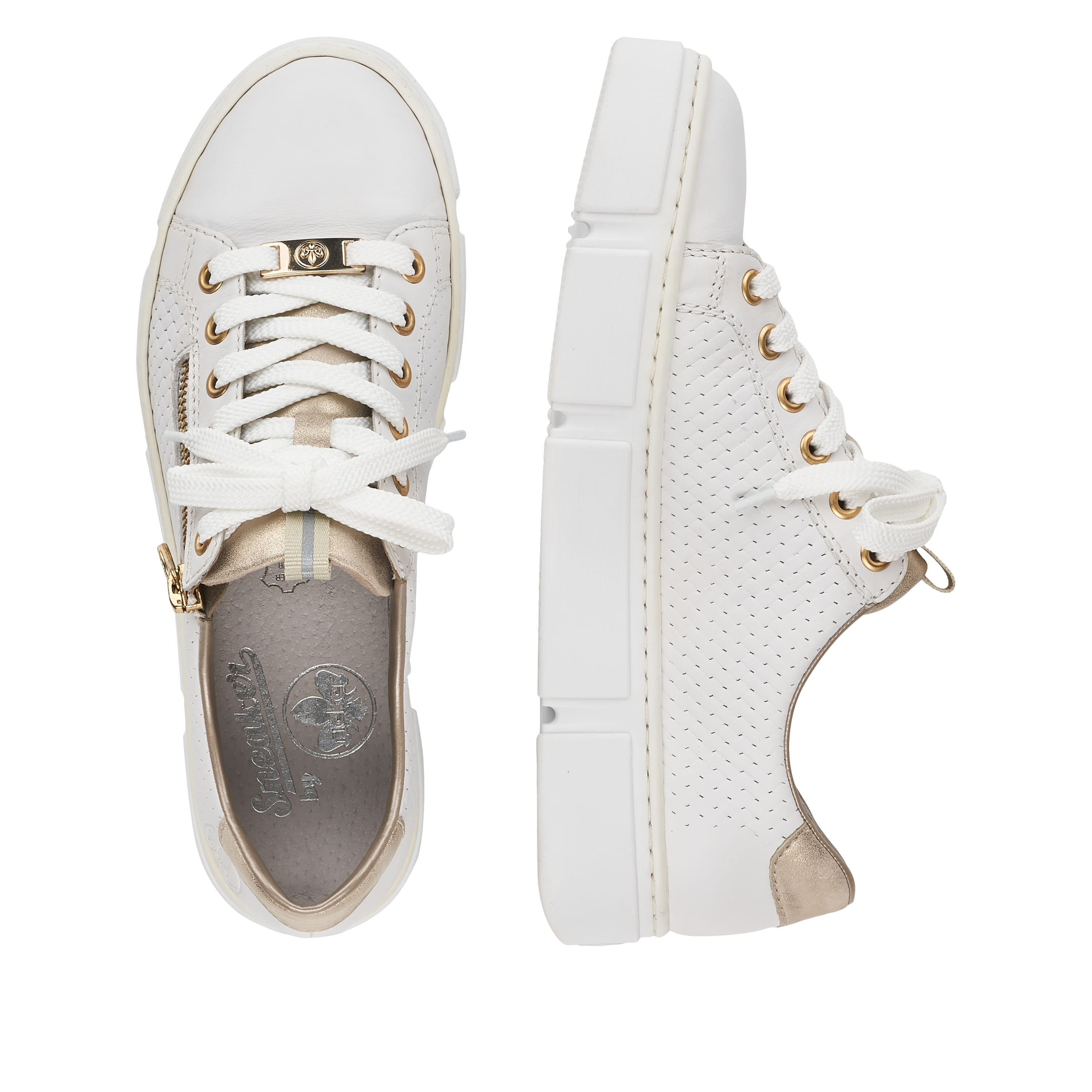 Rieker Damen Sneaker Low perlweiß
