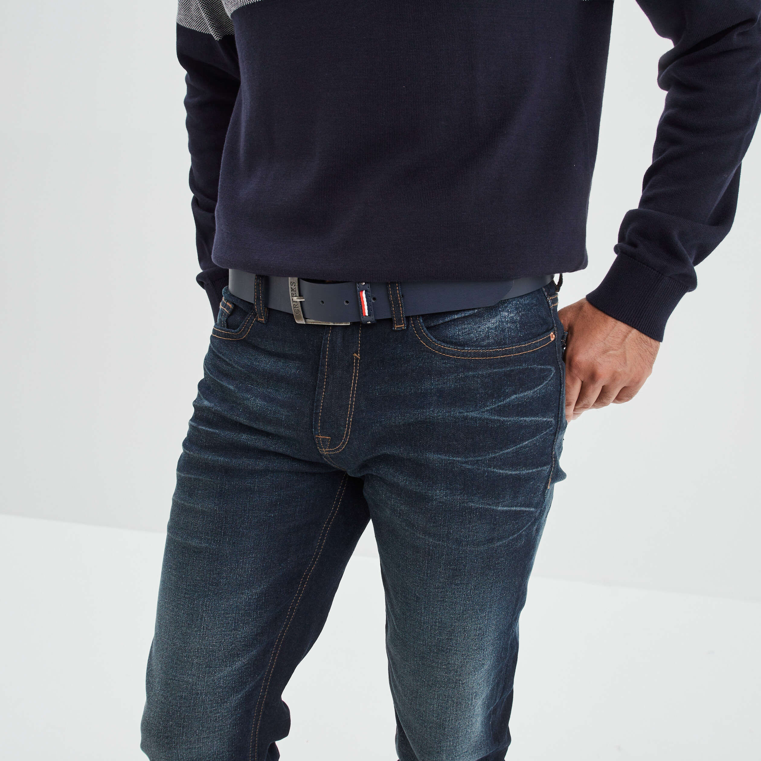Ceinture Creeks bleu marine homme | La Halle