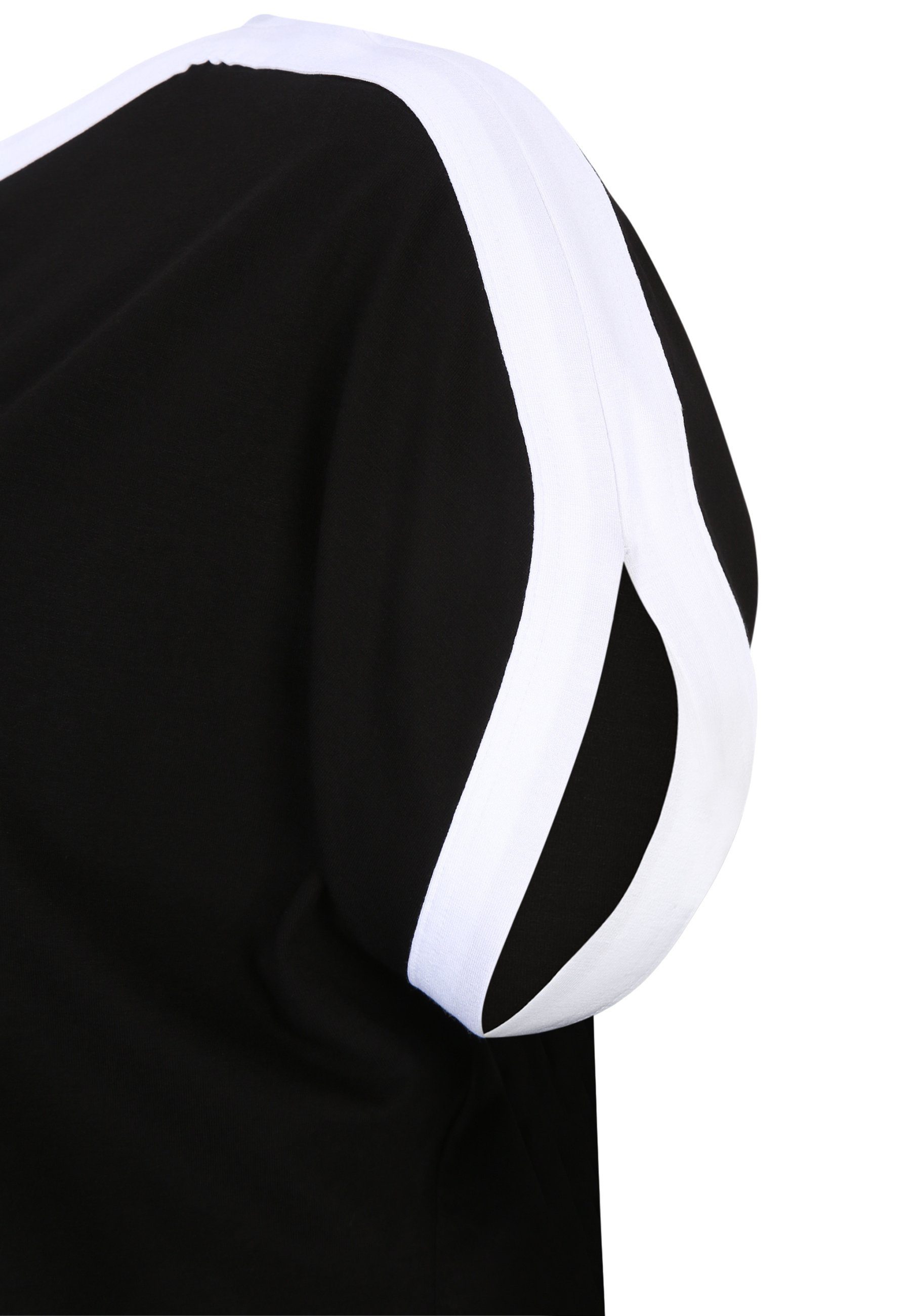Doris Streich Tunika Long-Shirt mit Kontrastblenden mit Kontrastverarbeitung
