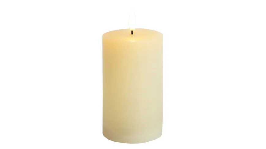 flower Power 3D LED Kerze RUSTICO mittel creme